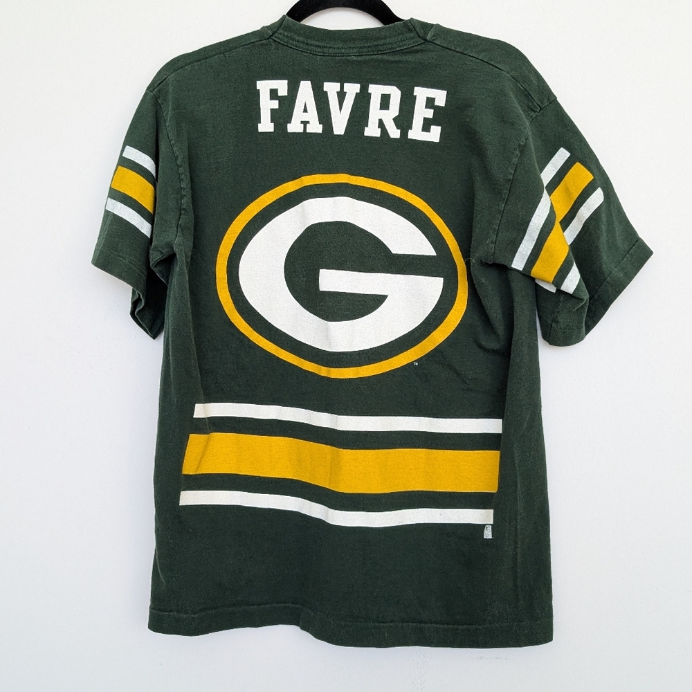 Vintage 1996 Pro Player Single Stitch Favre Green Bay Packers T-Shirt Sz S/M